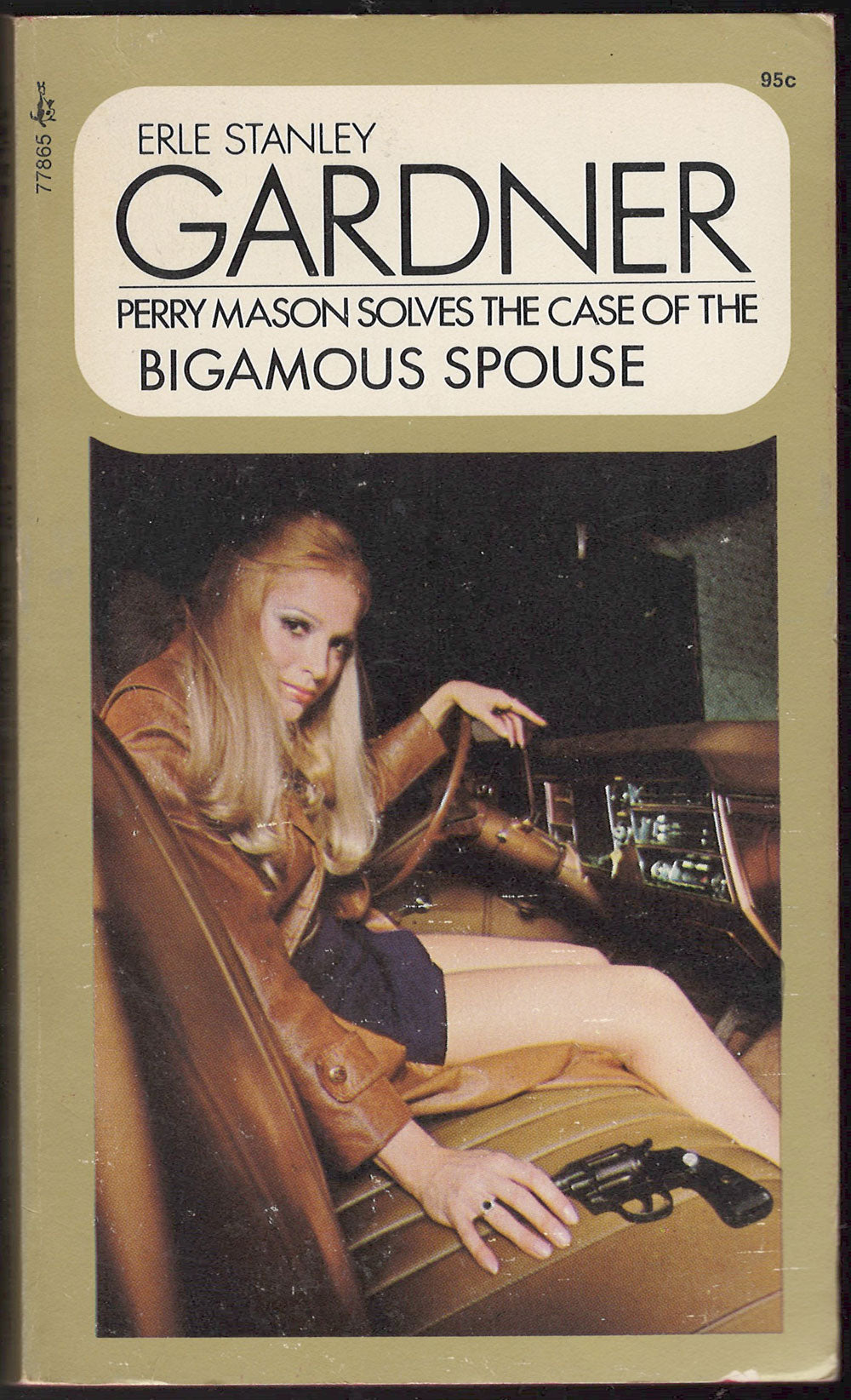 Front cover of Perry Mason Solves the Case of the Bigamous Spouse by Erle Stanley Gardner featuring a woman in a car.