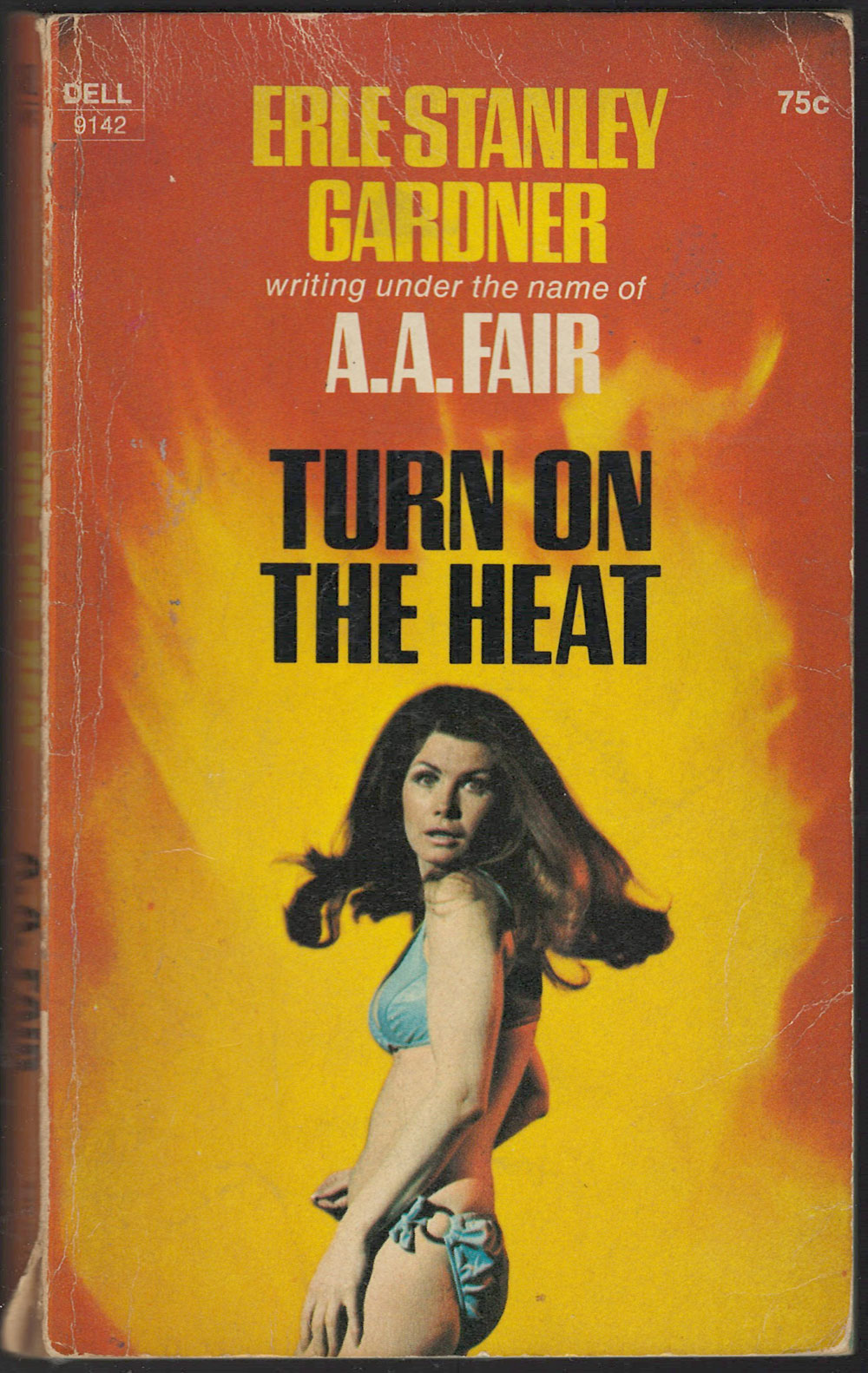 Front cover of Turn On The Heat by A.A. Fair with a fiery design and woman in a bikini.