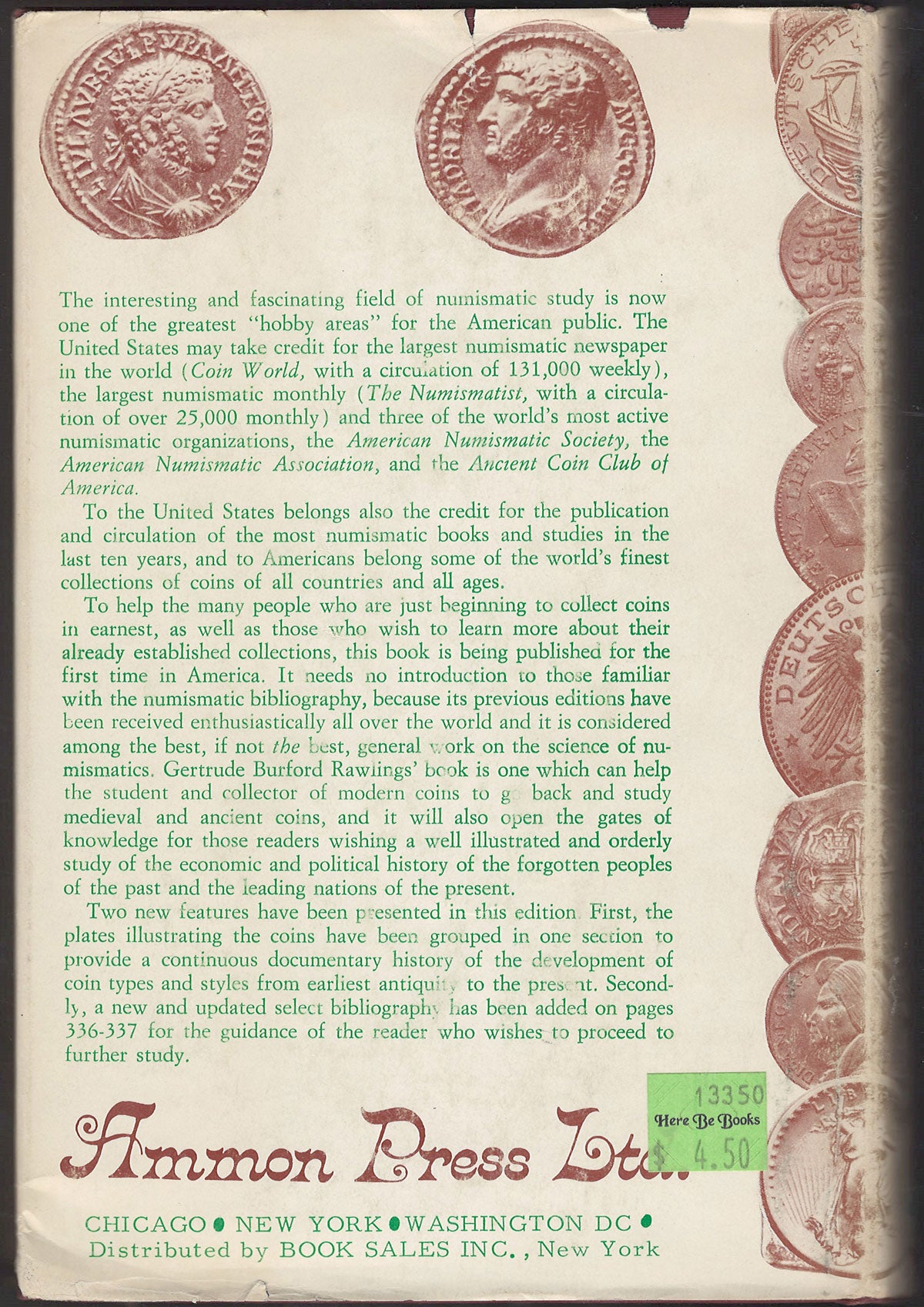 Ancient, Medieval, Modern Coins and How to Know Them by G. B. Rawlings back cover