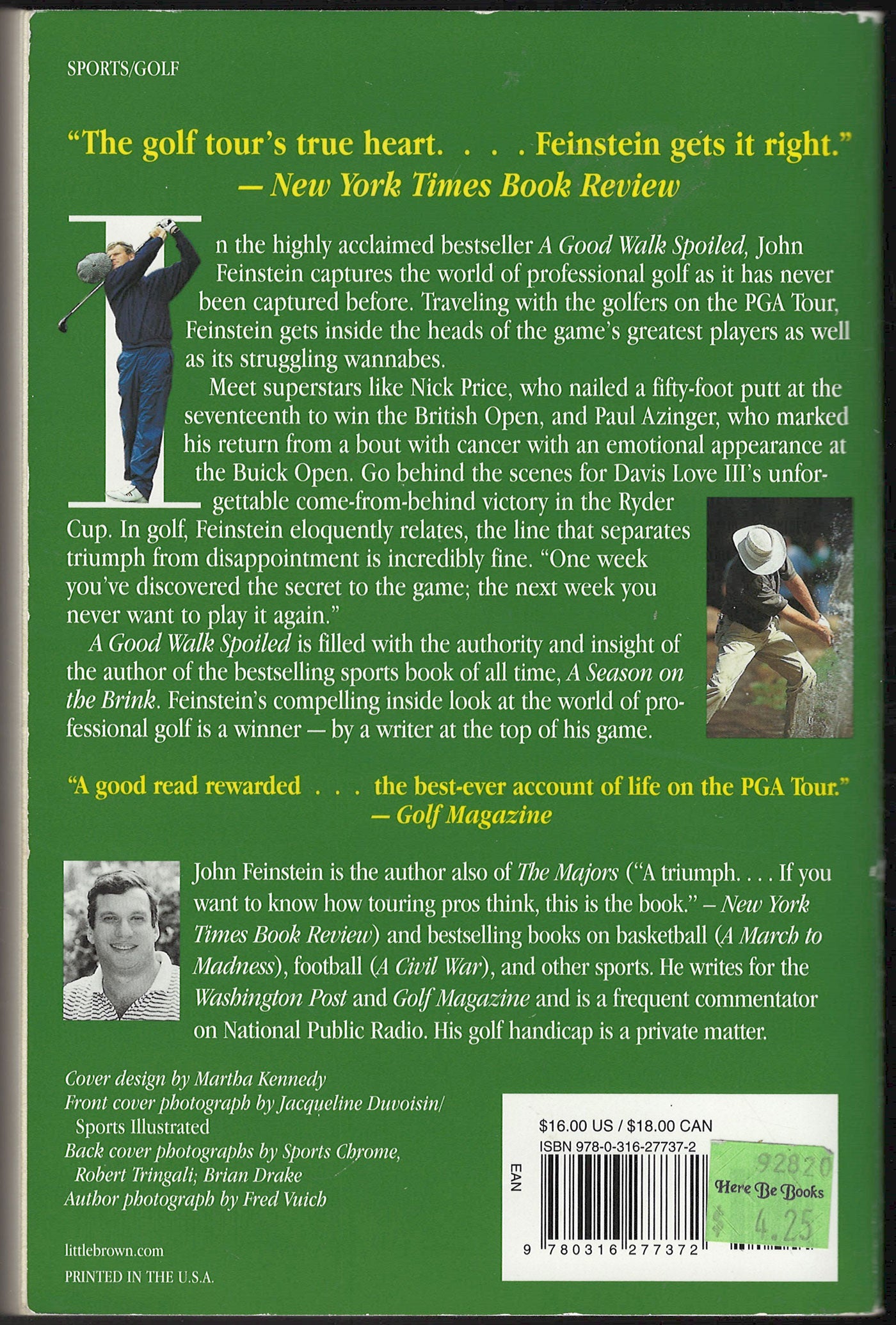 Good Walk Spoiled: Days and Nights on the PGA Tour back cover