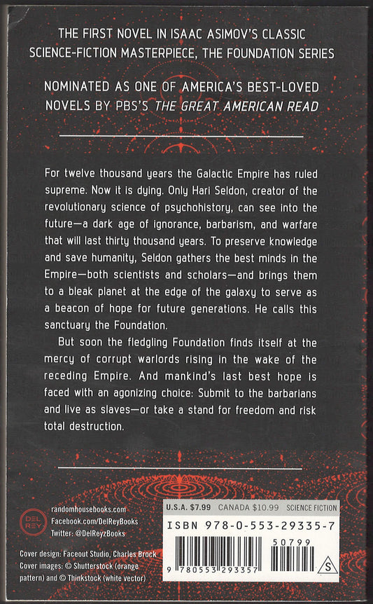Foundation by Isaac Asimov back cover