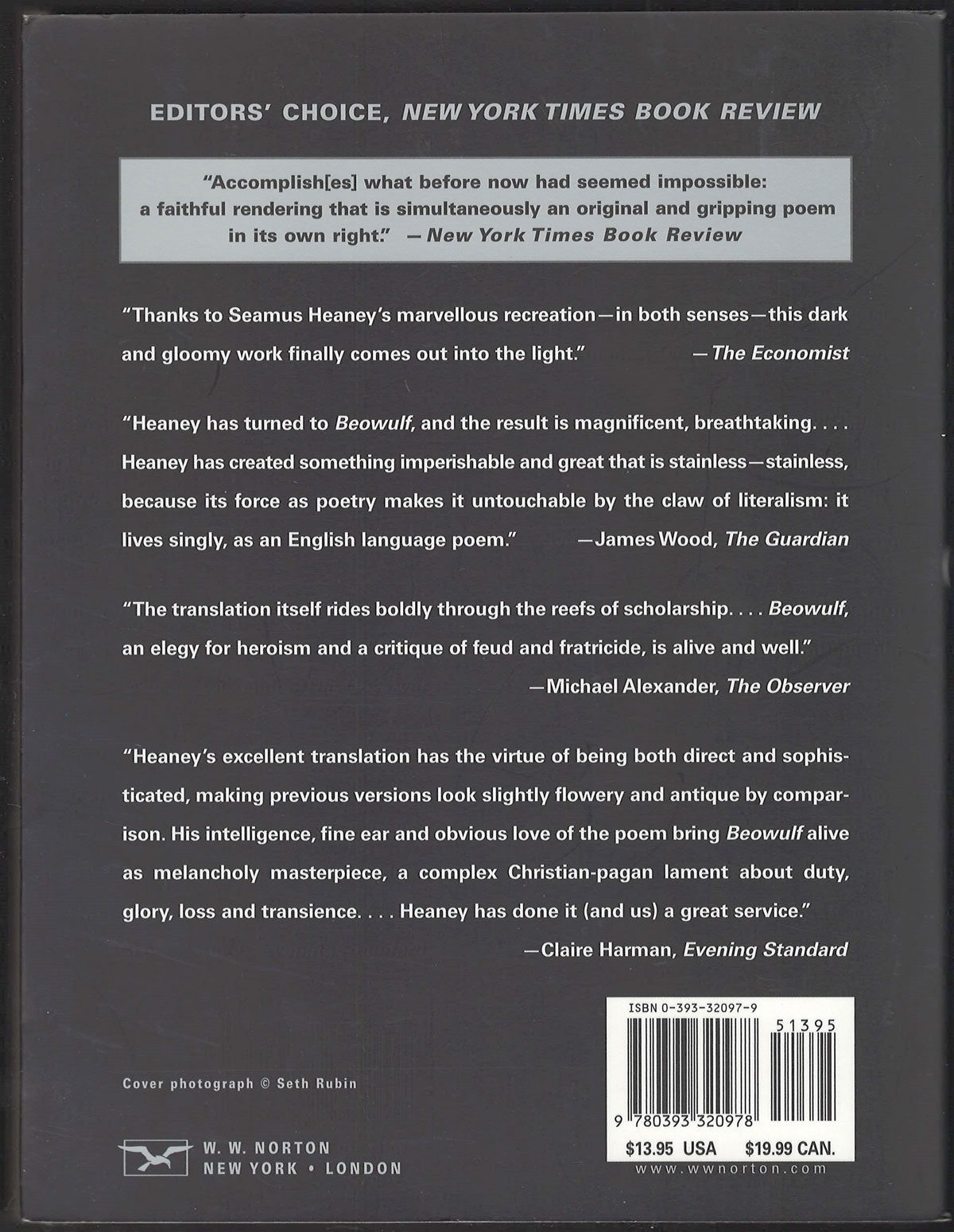 Beowulf: A new translation by Seamus Heaney back cover