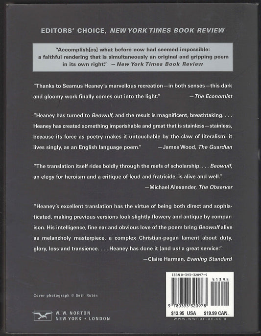 Beowulf: A new translation by Seamus Heaney back cover