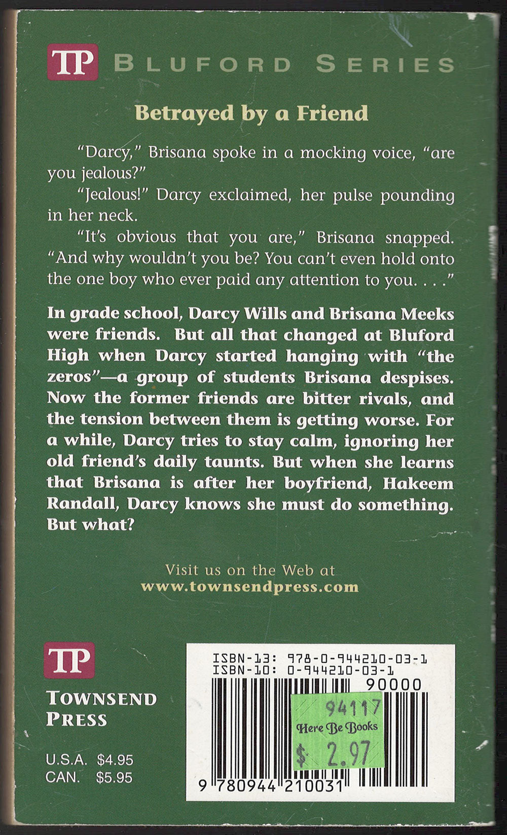 A Matter of Trust by Anne Schraff back cover