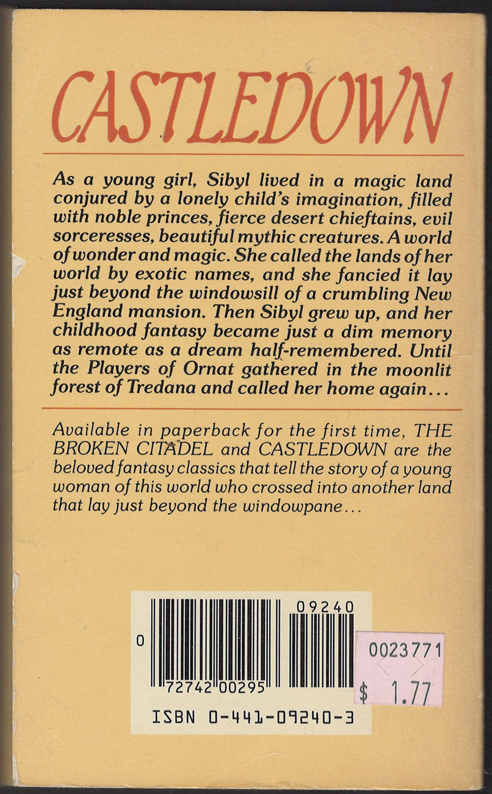 Castledown by Joyce Ballou Gregorian back cover