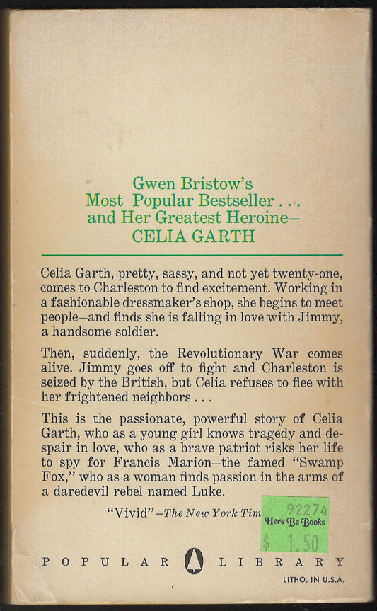 Celia Garth by Gwen Bristow back cover