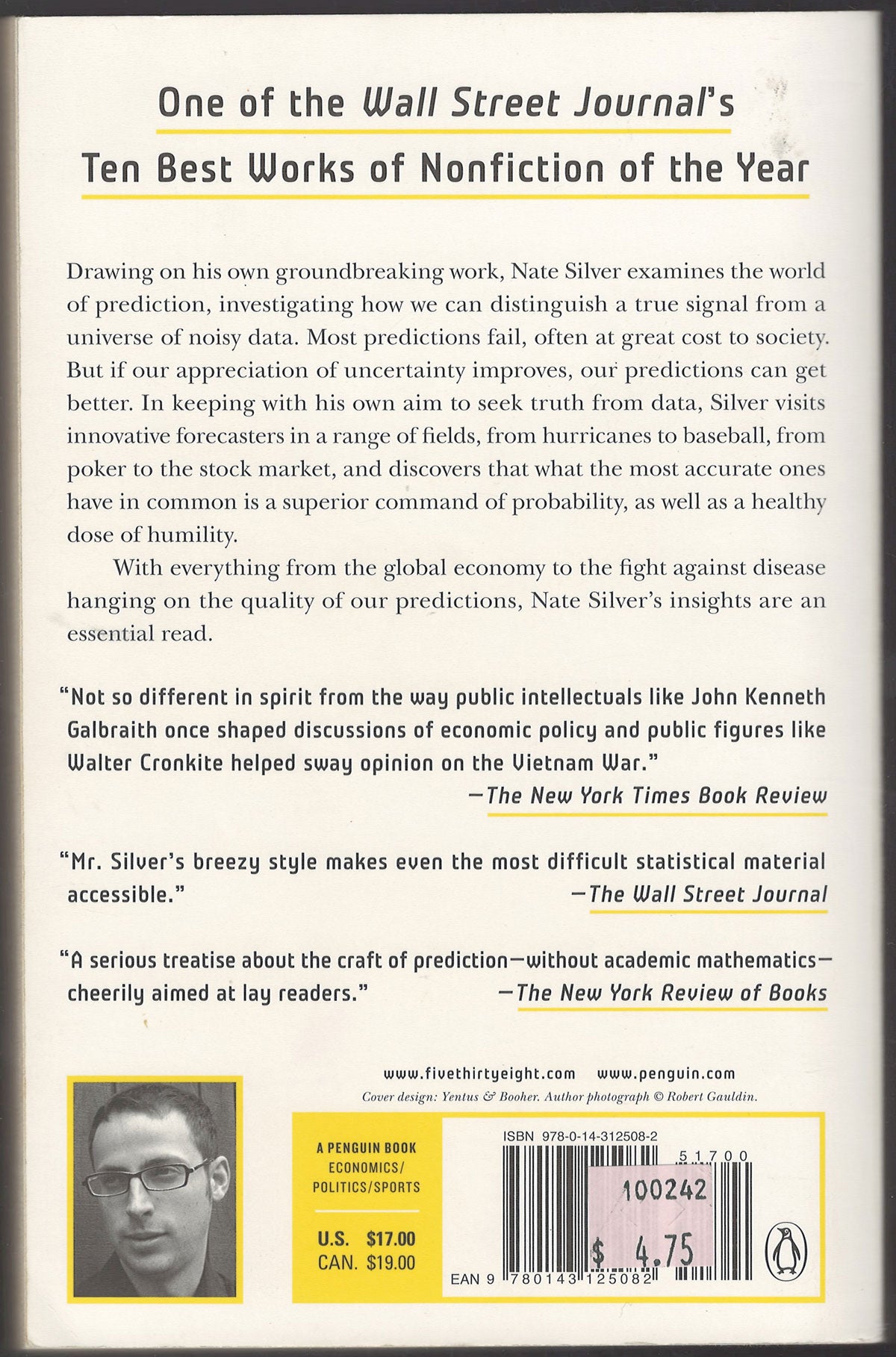 The Signal and the Noise by Nate Silver back cover