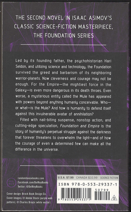 Foundation and Empire by Isaac Asimov back cover