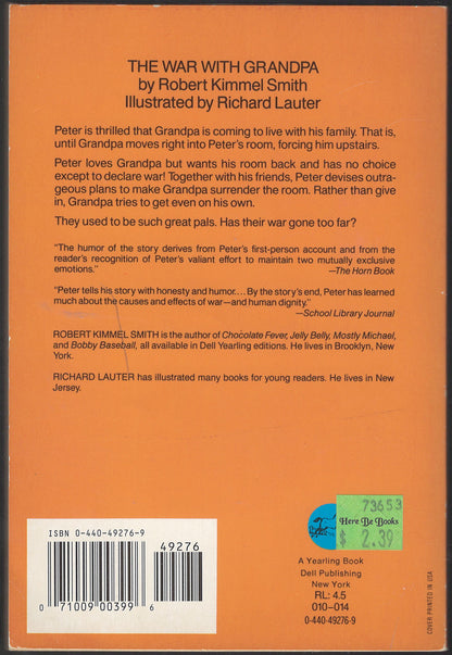 War with Grandpa by Robert Kimmel Smith back cover