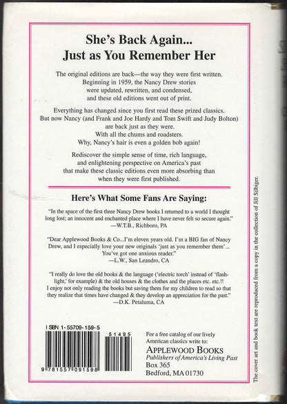 Secret of Shadow Ranch by Carolyn Keene back cover