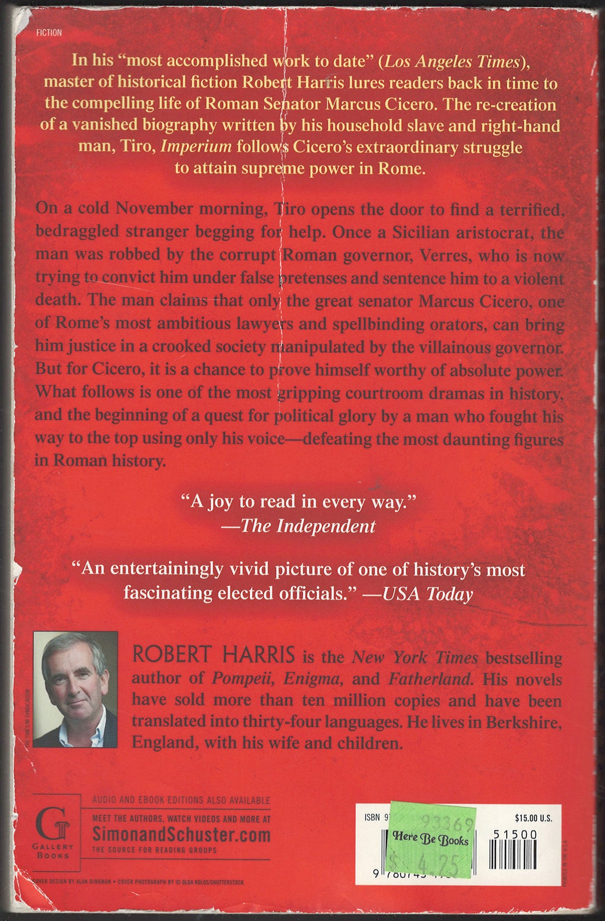 Imperium: A Novel of Ancient Rome by Robert Harris back cover