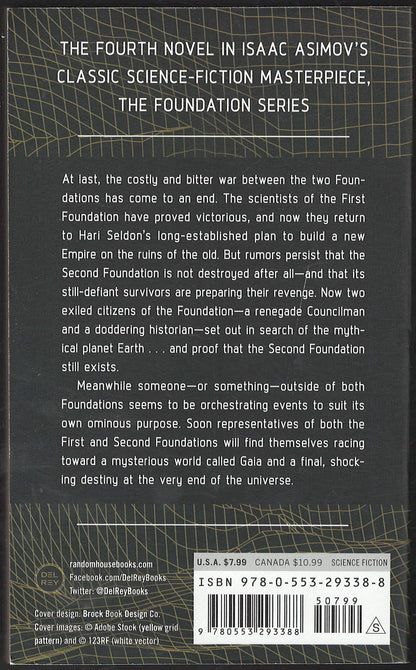 Foundation's Edge by Isaac Asimov back cover