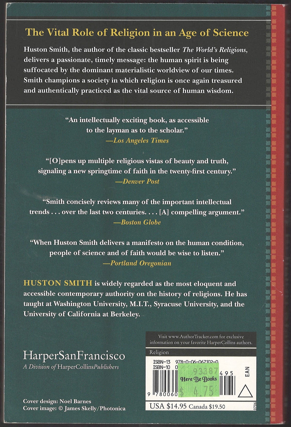 Why Religion Matters by Huston Smith back cover