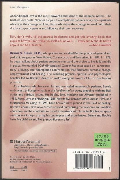 Love, Medicine and Miracles by Barry Siegel back cover