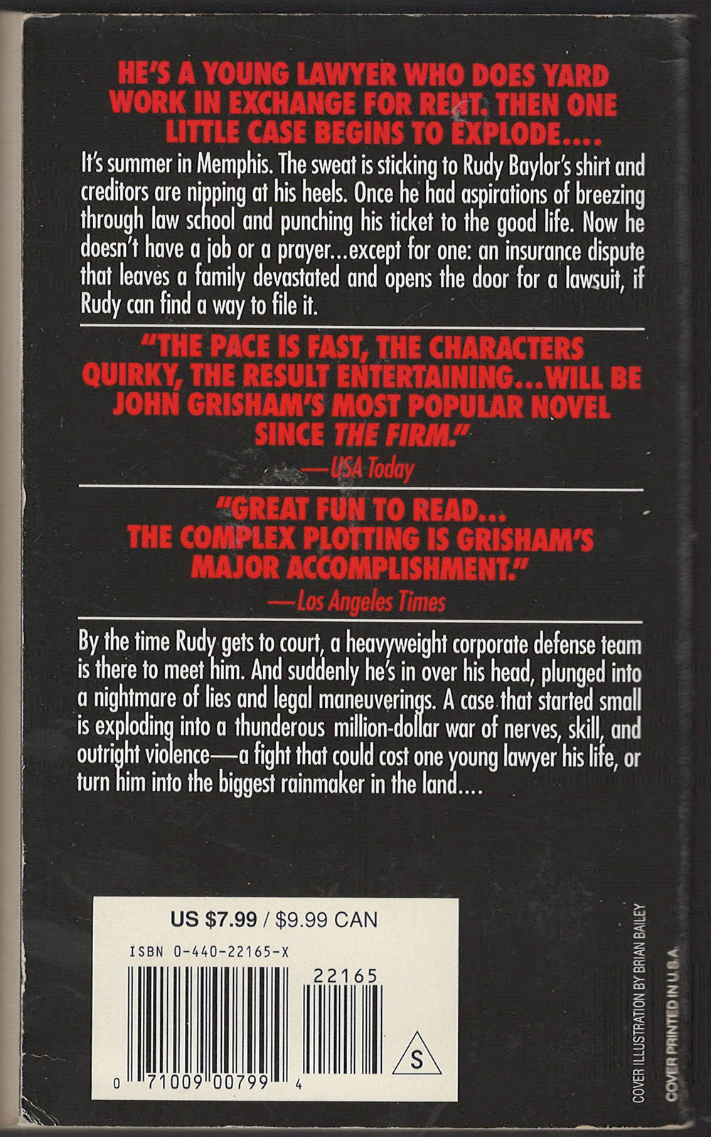 The Rainmaker by John Grisham back cover