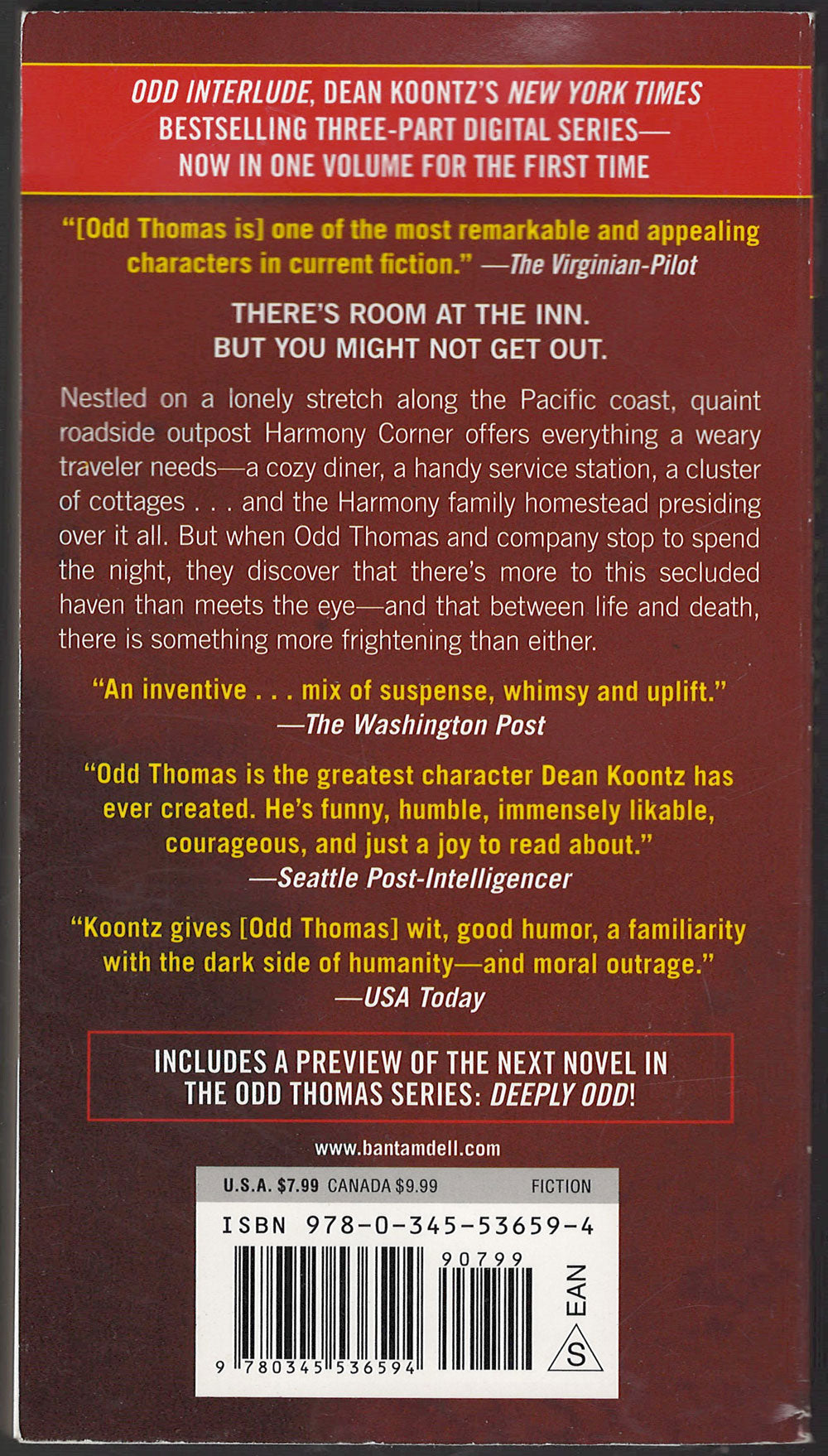 Odd Interlude by Dean Koontz back cover