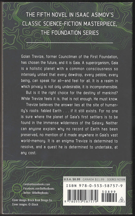 Foundation and Earth by Isaac Asimov back cover