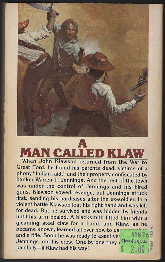 Klaw by William Fieldhouse back cover