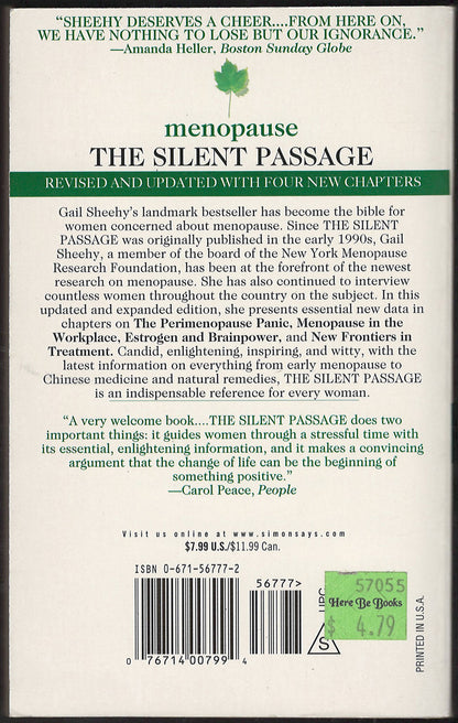 The Silent Passage by Gail Sheehy back cover