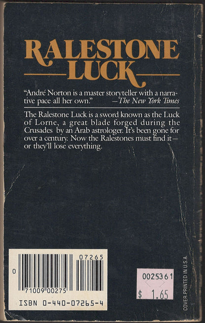 Ralestone Luck by Andre Norton back cover