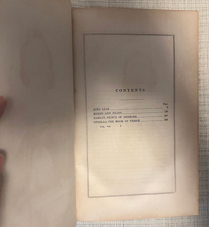 Complete Works of William Shakespeare volume 7 contents
