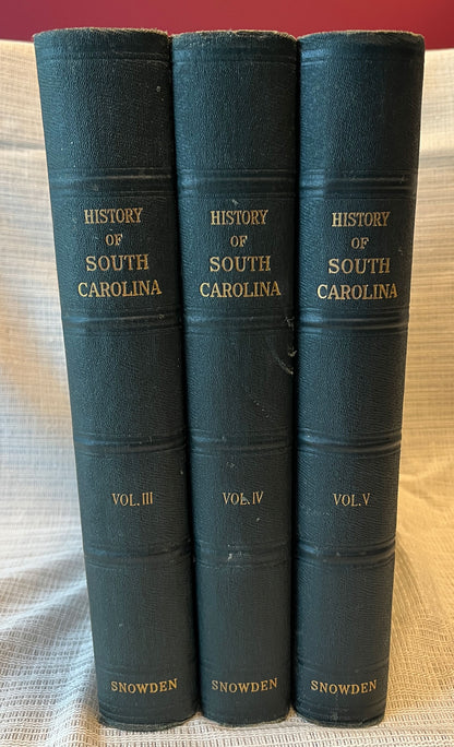 History of South Carolina volumes 3,4 and 5 spines