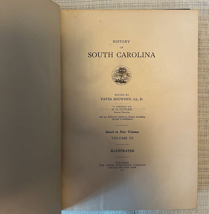 History of South Carolina volume 3 title page