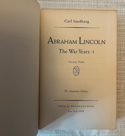Abraham Lincoln: The Prairie Years and The War Years by Carl Sandburg volume 3 title page
