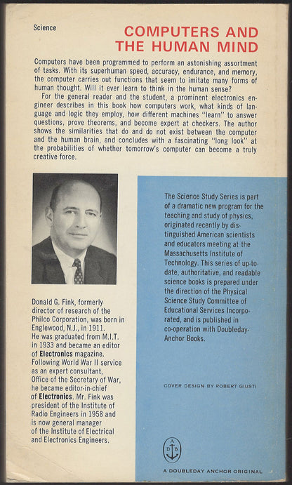Computers and the Human Mind: An Introduction to Artificial Intelligence by Donald Fink back cover