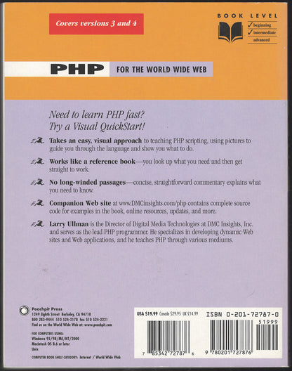 PHP for the World Wide Web by Larry Ullman back cover