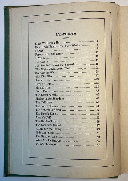 Buckeye Ballads by Beecher Waltermire contents page