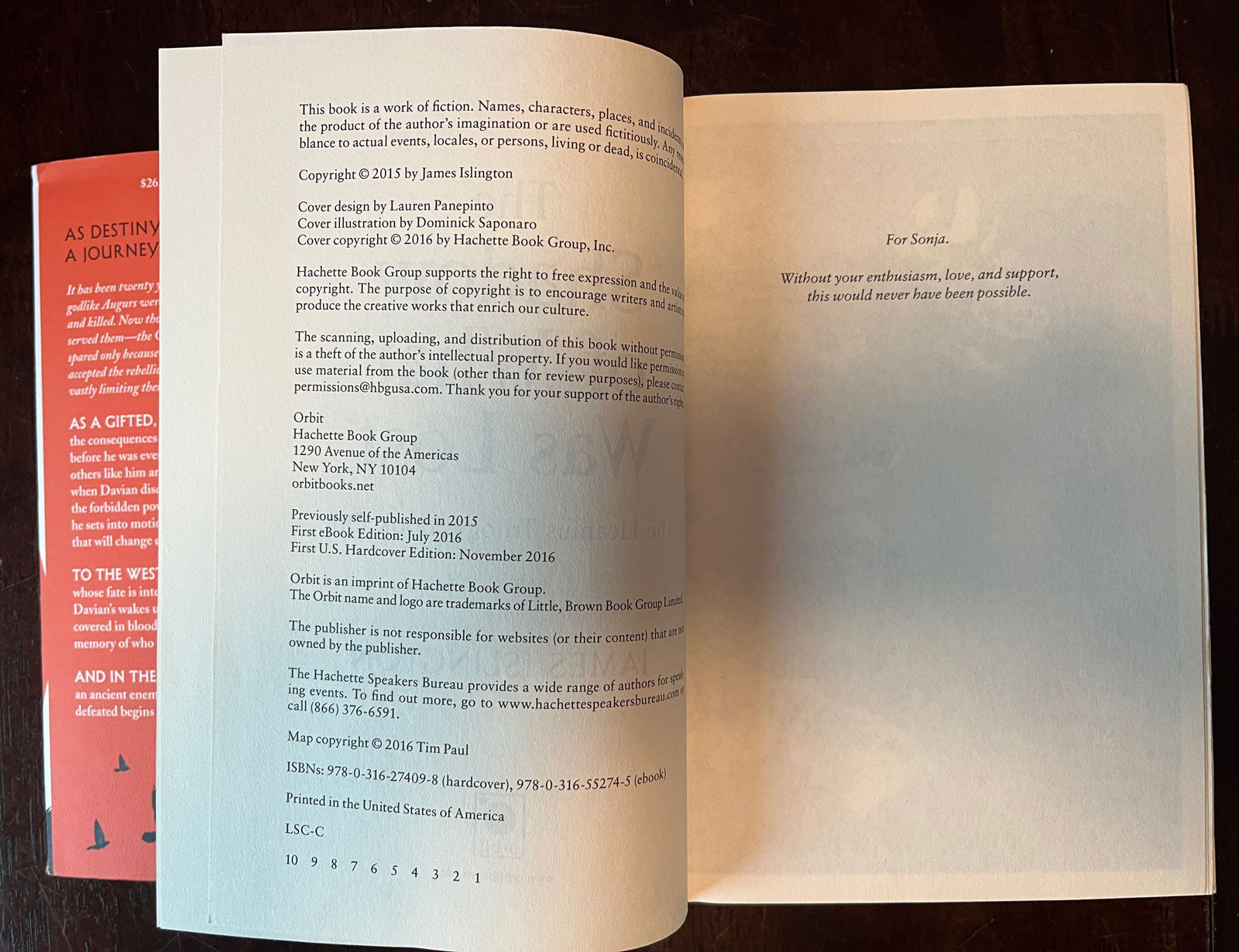 The Shadow of What Was Lost by James Islington copyright page