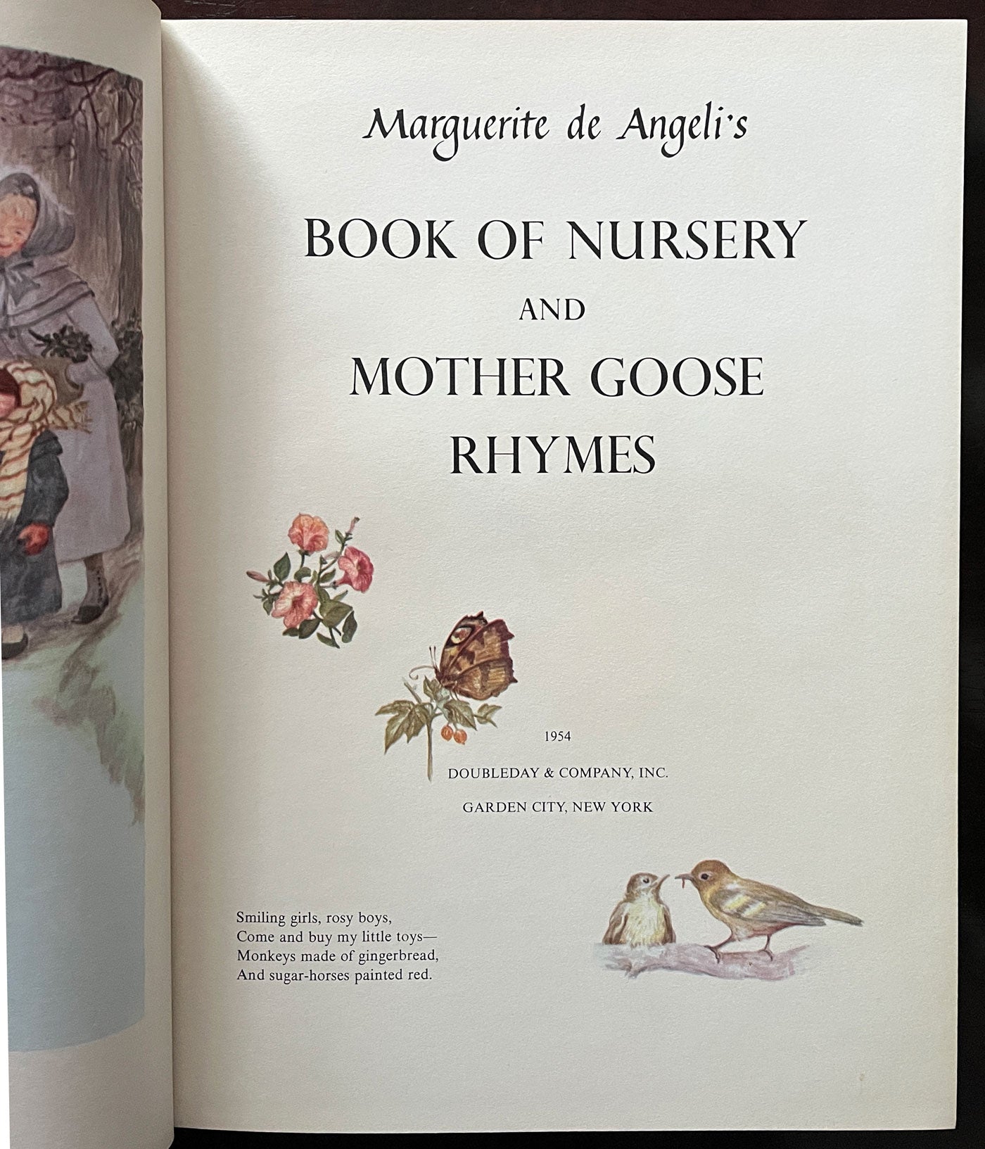 Title page of Book of Nursery and Mother Goose Rhymes by Marguerite de Angeli