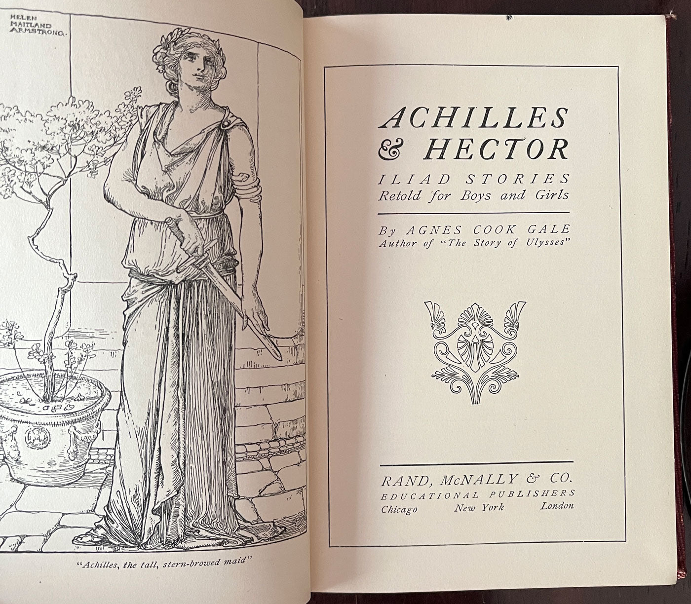 Achilles and Hector by Agnes Cook Gale title page and frontis.