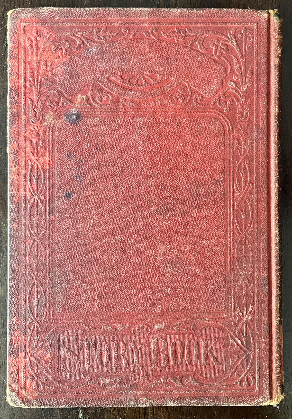 Back of Peter Prim's Story Book with decorative cover and 'Story Book' text