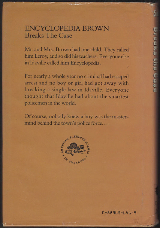 Encyclopedia Brown Breaks the Case by Donald Sobol back cover