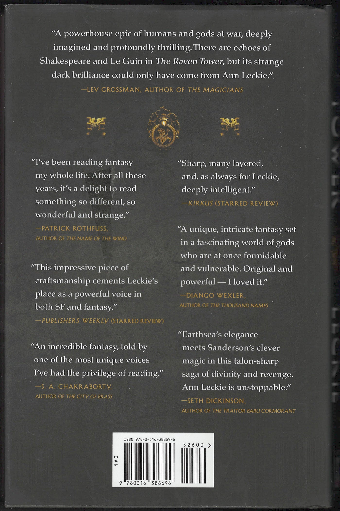The Raven Tower by Ann Leckie back cover