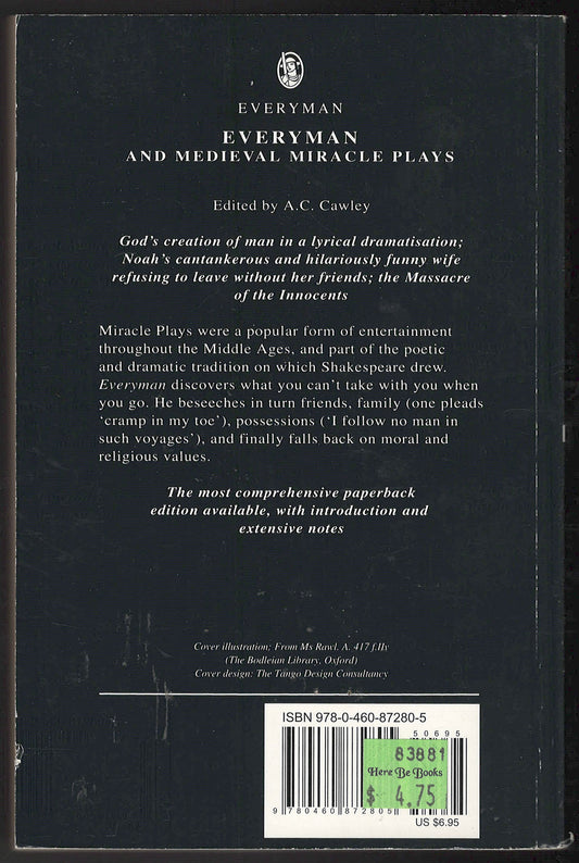 Everyman and Medieval Miracle Plays back cover