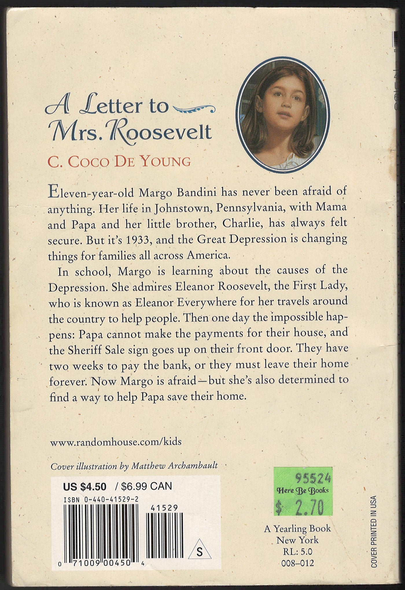 Letter to Mrs. Roosevelt by C. Coco De Young back cover