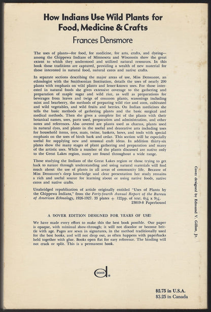 How Indians Use Wild Plants for Food, Medicine and Crafts back cover