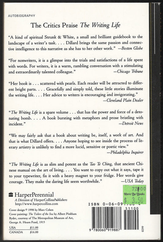 Writing Life by Annie Dillard back cover