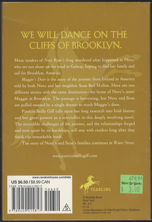 Maggie's Door by Patricia Reilly Giff back cover