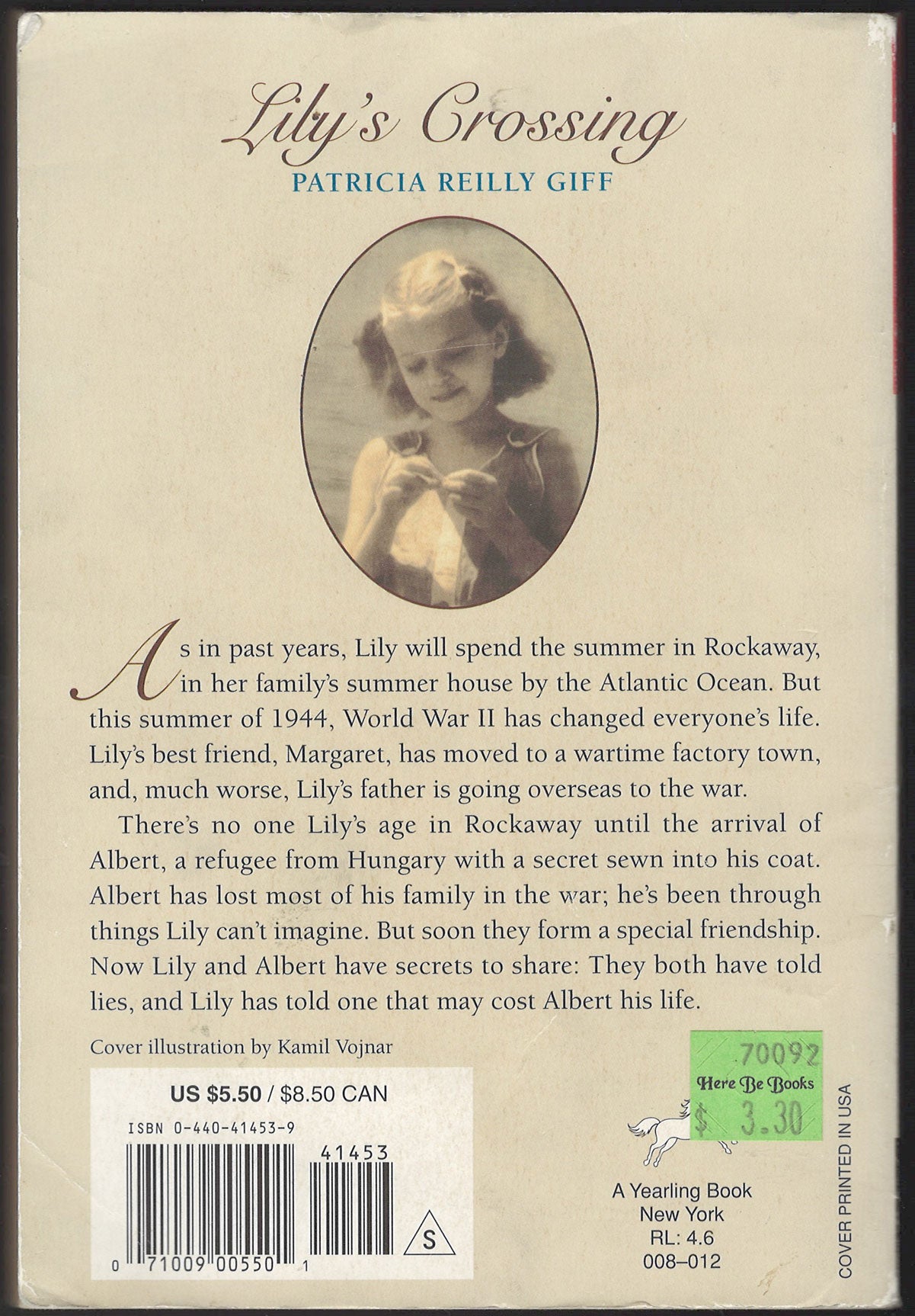 Lily's Crossing by Patricia Reilly Giff back cover