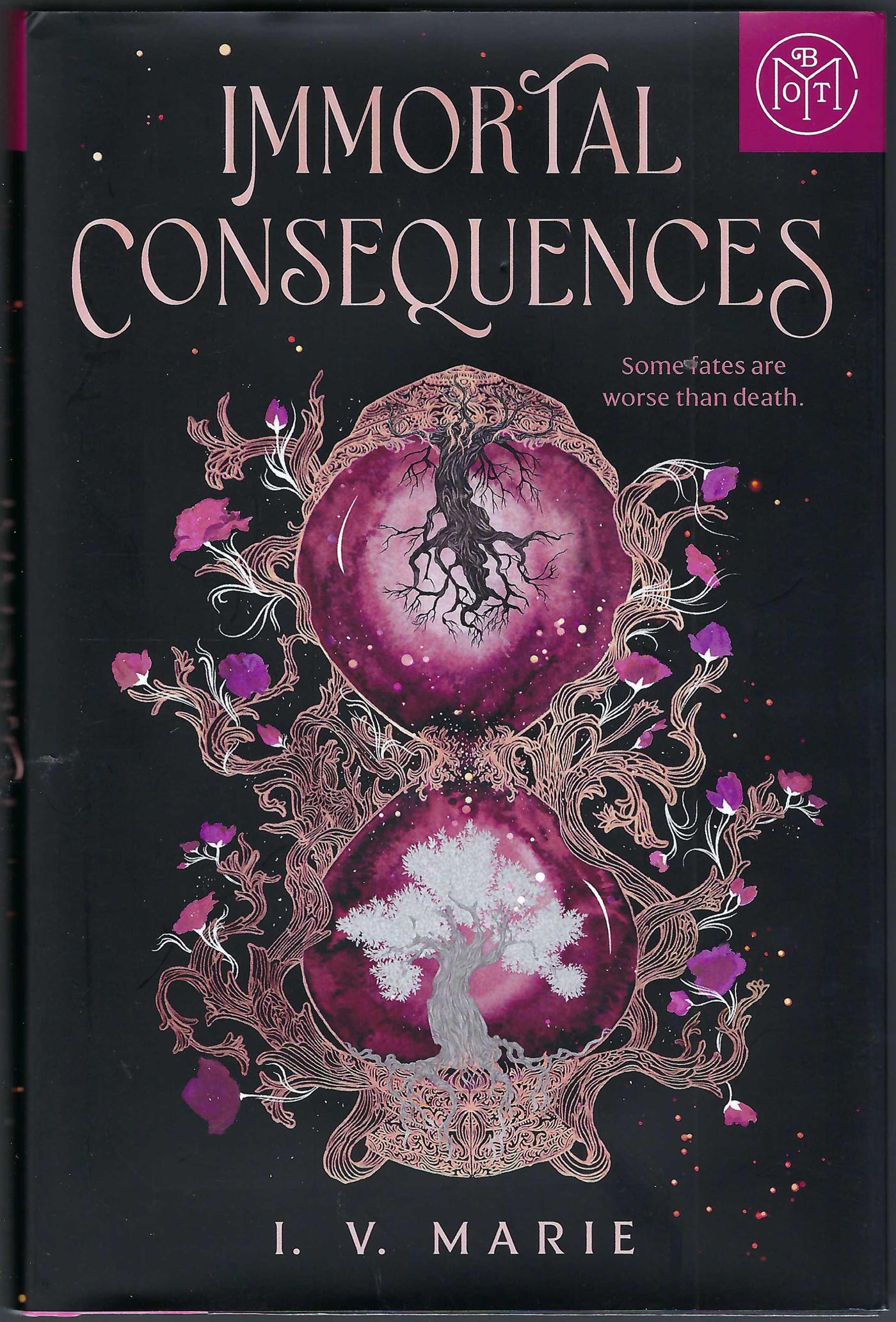 Front cover of Immortal Consequences by I. V. Marie with an intricate design and dark background