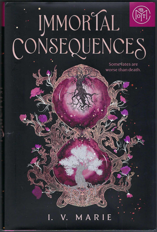 Front cover of Immortal Consequences by I. V. Marie with an intricate design and dark background