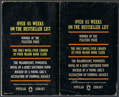 To Kill A Mockingbird back covers