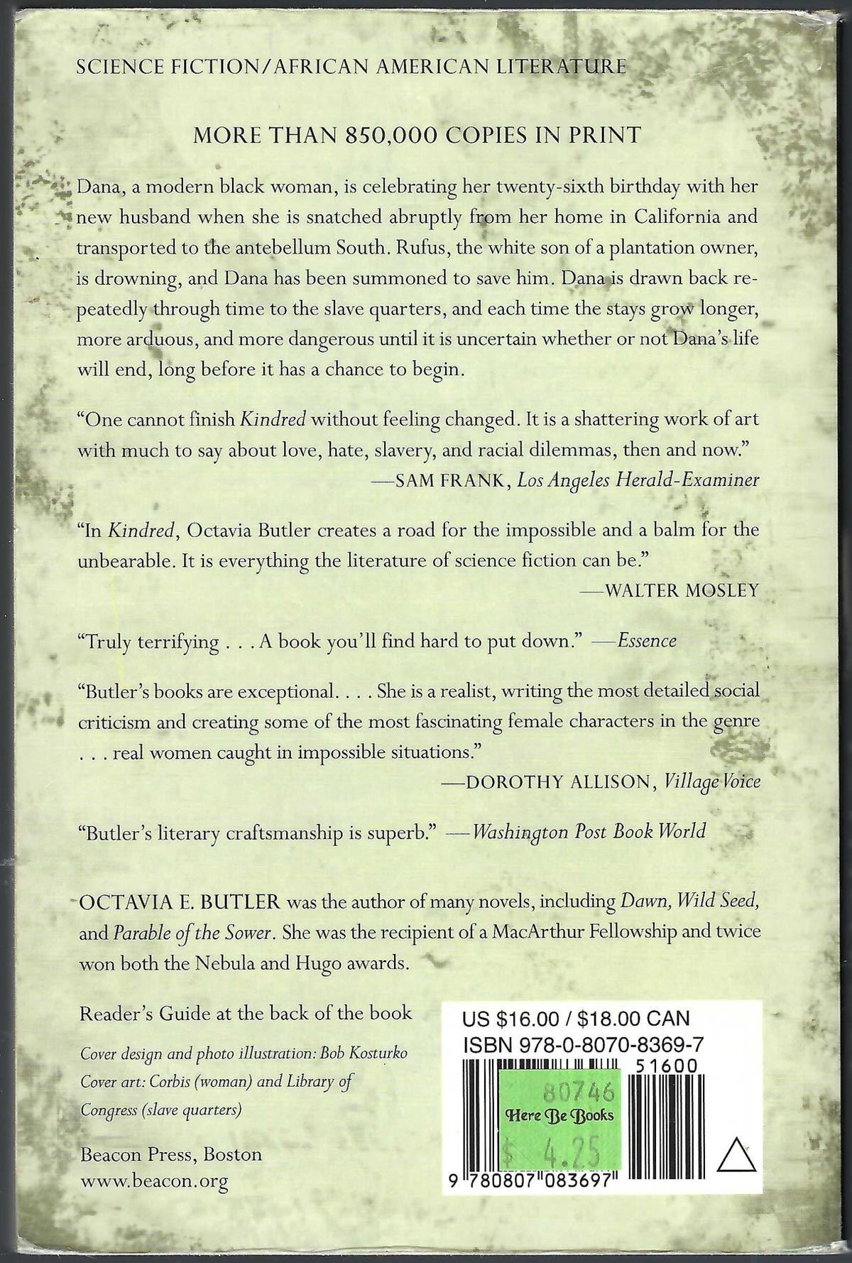 Kindred by Octavia Butler back cover