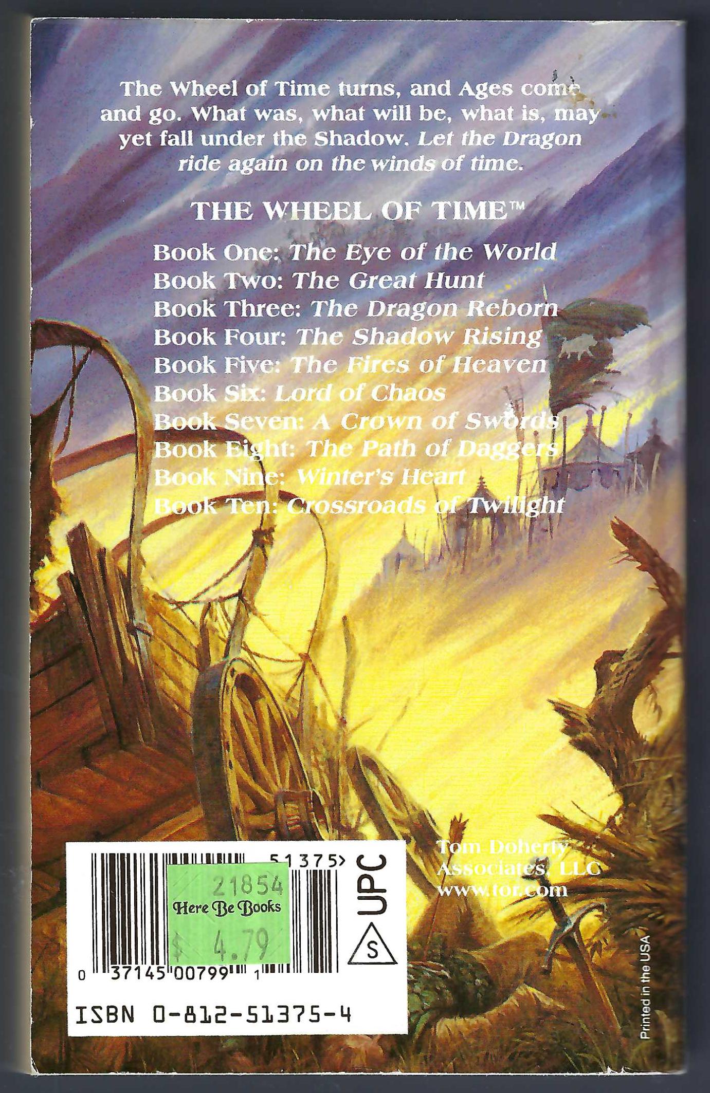 Lord of Chaos (Wheel of Time #6) by Robert Jordan back cover