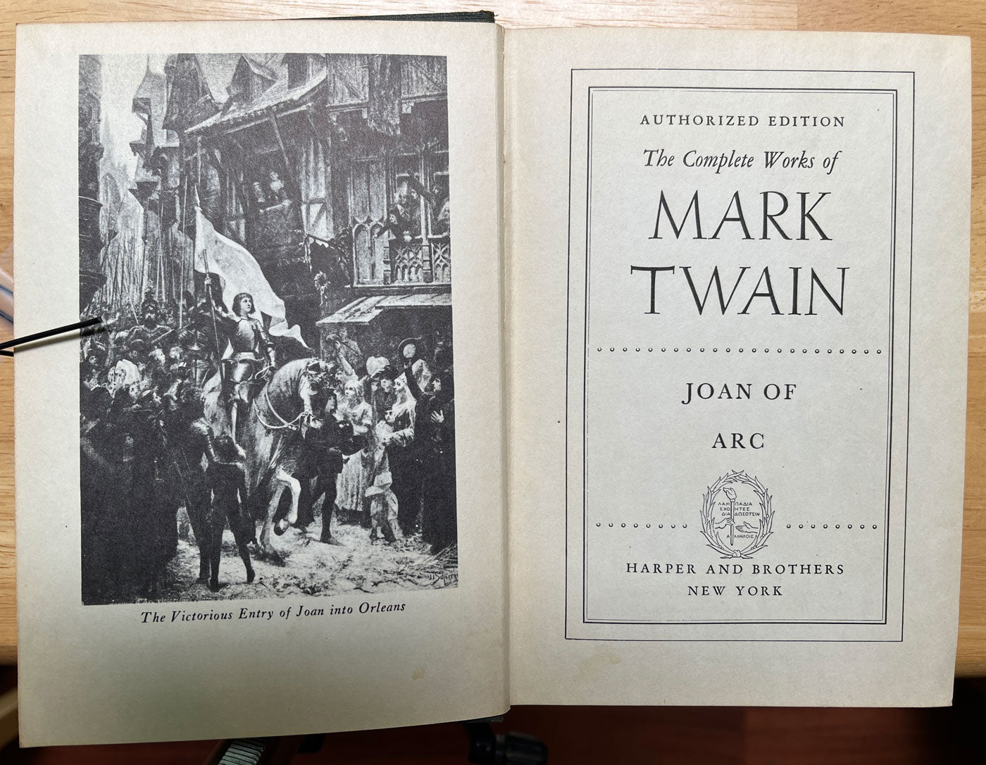 Mark Twain Joan of Arc title page