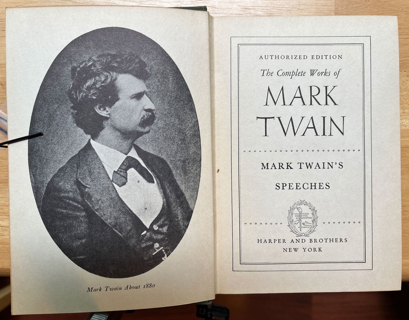 Mark Twain's Speeches title page